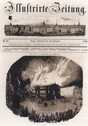 Title Page of the Leipzig Illustrated Newspaper, September 16, 1843, with Illustration of the Fire at the Berlin Opera House on August 18, 1843